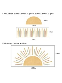 Bohemian Style Watercolor Arch Mural Wall Sticker For Bedroom, Living Room Home Decor - Khaki - View 6