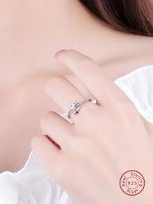 Arrow Rings 925 Sterling Silver Adjustable Finger Ring for Women Girls - Silver - View 2