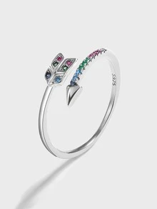 Arrow Rings 925 Sterling Silver Adjustable Finger Ring for Women Girls - Silver - View 6