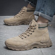 無拉鍊男士靴子 - 卡其色 - 查看 3