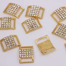 Hebilla de aleación de diamantes de imitación chapada en oro de 10 piezas para decoración de caja de cinta Diy, accesorio de ropa - Dorado - Ver 5