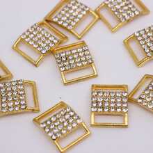 Hebilla de aleación de diamantes de imitación chapada en oro de 10 piezas para decoración de caja de cinta Diy, accesorio de ropa - Dorado - Ver 4