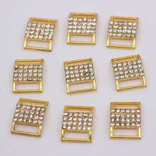 Hebilla de aleación de diamantes de imitación chapada en oro de 10 piezas para decoración de caja de cinta Diy, accesorio de ropa - Dorado - Ver 6