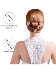 Horquillas para el pelo para mujer, paquete a granel de 100 tamaños surtidos Jumbo 3, grande 2,5, mediano/pequeño 1,75, color negro, diseño ondulado con puntas de bola, 100 unidades (paquete de 1) horquillas en forma de U para moños - Negro - Ver 3