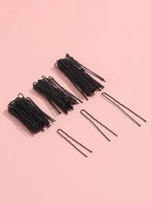 Horquillas para el pelo para mujer, paquete a granel de 100 tamaños surtidos Jumbo 3, grande 2,5, mediano/pequeño 1,75, color negro, diseño ondulado con puntas de bola, 100 unidades (paquete de 1) horquillas en forma de U para moños - Negro - Ver 5