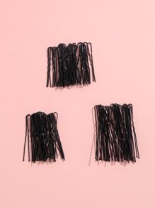 Horquillas para el pelo para mujer, paquete a granel de 100 tamaños surtidos Jumbo 3, grande 2,5, mediano/pequeño 1,75, color negro, diseño ondulado con puntas de bola, 100 unidades (paquete de 1) horquillas en forma de U para moños - Negro - Ver 6