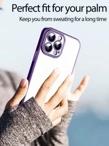 1 Stück lila stoßfester Handyhülle mit Linsen-Schutz, elektrolysierter transparenter Handyhülle mit staubdichtem Netz, kompatibel mit Apple iPhone 16 Pro/16 Pro Max/16 Plus/16/15 Pro/15 Pro Max/15 Plus/15/14 Pro/14 Pro Max/14 Plus/14/13 Pro/13 Pro Max/13/12 Pro/12 Pro Max/12/11 Pro Max/11/11 Pro/XS Max/XR/XS/X