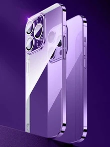 1 Stück lila stoßfester Handyhülle mit Linsen-Schutz, elektrolysierter transparenter Handyhülle mit staubdichtem Netz, kompatibel mit Apple iPhone 16 Pro/16 Pro Max/16 Plus/16/15 Pro/15 Pro Max/15 Plus/15/14 Pro/14 Pro Max/14 Plus/14/13 Pro/13 Pro Max/13/12 Pro/12 Pro Max/12/11 Pro Max/11/11 Pro/XS Max/XR/XS/X