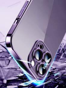 1 Stück lila stoßfester Handyhülle mit Linsen-Schutz, elektrolysierter transparenter Handyhülle mit staubdichtem Netz, kompatibel mit Apple iPhone 16 Pro/16 Pro Max/16 Plus/16/15 Pro/15 Pro Max/15 Plus/15/14 Pro/14 Pro Max/14 Plus/14/13 Pro/13 Pro Max/13/12 Pro/12 Pro Max/12/11 Pro Max/11/11 Pro/XS Max/XR/XS/X