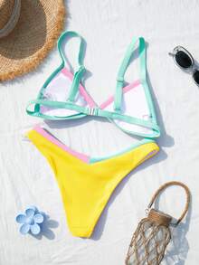 Bikinx 撞色滾邊三角杯比基尼泳裝 - 彩色 - 查看 2