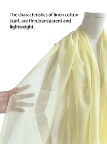 Pañuelo unicolor ribete crudo - Beis - Ver 3