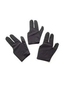 Nam Đơn giản Màu thuần Cắt ra Billiard Găng tay Với Độ co giãn Cao Và Thấm mồ hôi - màu đen - Xem 2