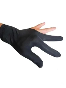 Nam Đơn giản Màu thuần Cắt ra Billiard Găng tay Với Độ co giãn Cao Và Thấm mồ hôi - màu đen - Xem 1