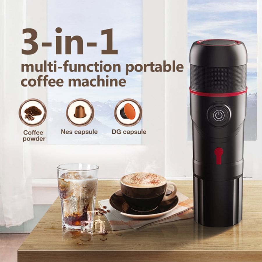 Car & Home DC12V 3-in-1 Portable Coffee Machine Maker 15 Bar for Expresso Coffee Maker For Nespresso Dolce Pod Capsule Coffee Powder - Black - View 1