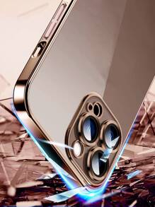 Hadaasi 超薄硬质透明电镀防刮镜头保护手机壳，兼容苹果 17 Pro/17 Pro Max、Air、17/16 Pro/16 Pro Max/16 Plus/16、15 Pro/15 Pro Max/15 Plus/15、14 Pro/14 Pro Max/14 Plus/14、13 Pro/13 Pro Max/13、12 Pro/12 Pro Max/12、11 Pro Max/11/11 Pro、XS Max/XR/XS/X - 金色 - 查看 6