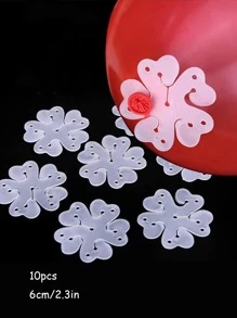 10pcs Decorative Balloon Clips With Flower Shape, Party Wedding Home Decoration,Christmas - White - View 6