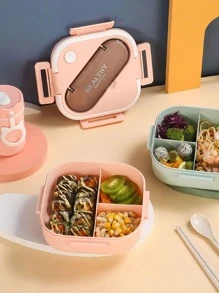 1 pieza Caja de almuerzo cuadrado con compartimentos para oficina trabajadores con estudiantes - Verde - Ver 6