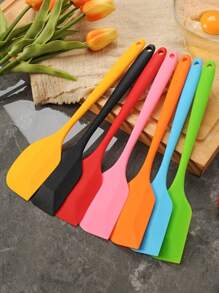 1 pieza Mini raspador de silicona de unicolor, herramienta de cocina, herramienta de hornear de color aleatorio, raspador de aguacate de unicolor multifuncional, raspador de crema para pasteles, raspador resistente al calor 230°C, raspador de mezcla - Color aleatorio - Ver 2