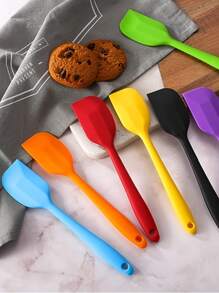 1 pieza Mini raspador de silicona de unicolor, herramienta de cocina, herramienta de hornear de color aleatorio, raspador de aguacate de unicolor multifuncional, raspador de crema para pasteles, raspador resistente al calor 230°C, raspador de mezcla - Color aleatorio - Ver 9