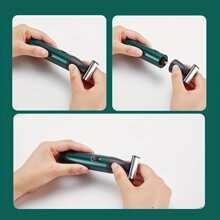 4 合 1 男士和女士電動毛髮修剪器刮鬍刀套裝,usb 充電防水刮鬍刀,適用於眉毛、鼻子、臉部、腿部、腋下、便攜式除毛器、個人護理工具 - 墨綠色 - 查看 3