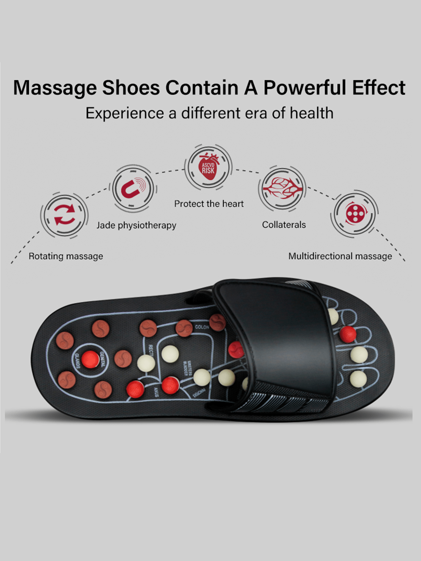 1pc Feet Massage Slippers Foot Reflexology Acupuncture Therapy Massager