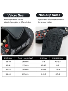1pc Feet Massage Slippers Foot Reflexology Acupuncture Therapy Massager Walk Stone Shoes Acupuncture Cobblestone Massager - Black - View 4