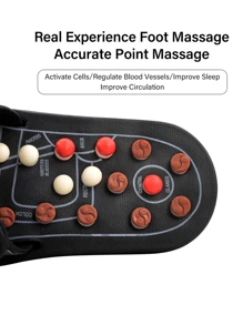 1pc Feet Massage Slippers Foot Reflexology Acupuncture Therapy Massager Walk Stone Shoes Acupuncture Cobblestone Massager - Black - View 7