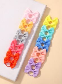 20 Dây Buộc Tóc Nơ Màu Đơn Giản Và Đa Năng Cho Trẻ Em - Nhiều màu - Xem 2