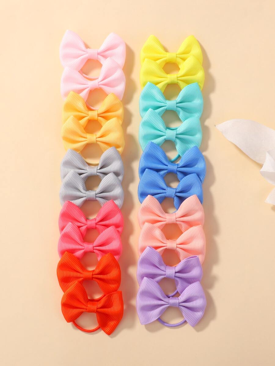 20 Dây Buộc Tóc Nơ Màu Đơn Giản Và Đa Năng Cho Trẻ Em - Nhiều màu - Xem 1