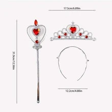 1 set rojo de plástico princesa corona & varita mágica Set para Niños jugar disfrazarse , Accesorios de pelo - Rojo - Ver 3