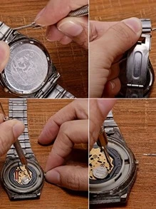 Un Conjunto De Herramientas Prácticas Para La Reparación De Relojes - Plateado - Ver 5