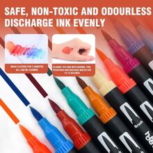 150色双头毛笔套装，细头马克笔，适用于成人涂色、子弹笔记、绘画、书法等。 - 彩色 - 查看 5