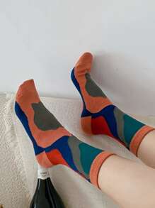 Color Block Crew Socks - Multicolor - View 3