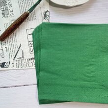 20pcs Dark Green Disposable Napkins, Double-Layered, Made Of Native Wood Pulp - Dark Green - View 4