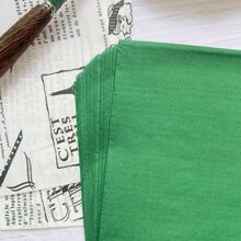 20pcs Dark Green Disposable Napkins, Double-Layered, Made Of Native Wood Pulp - Dark Green - View 5