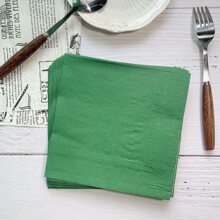 20pcs Dark Green Disposable Napkins, Double-Layered, Made Of Native Wood Pulp - Dark Green - View 2
