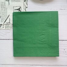 20pcs Dark Green Disposable Napkins, Double-Layered, Made Of Native Wood Pulp - Dark Green - View 3