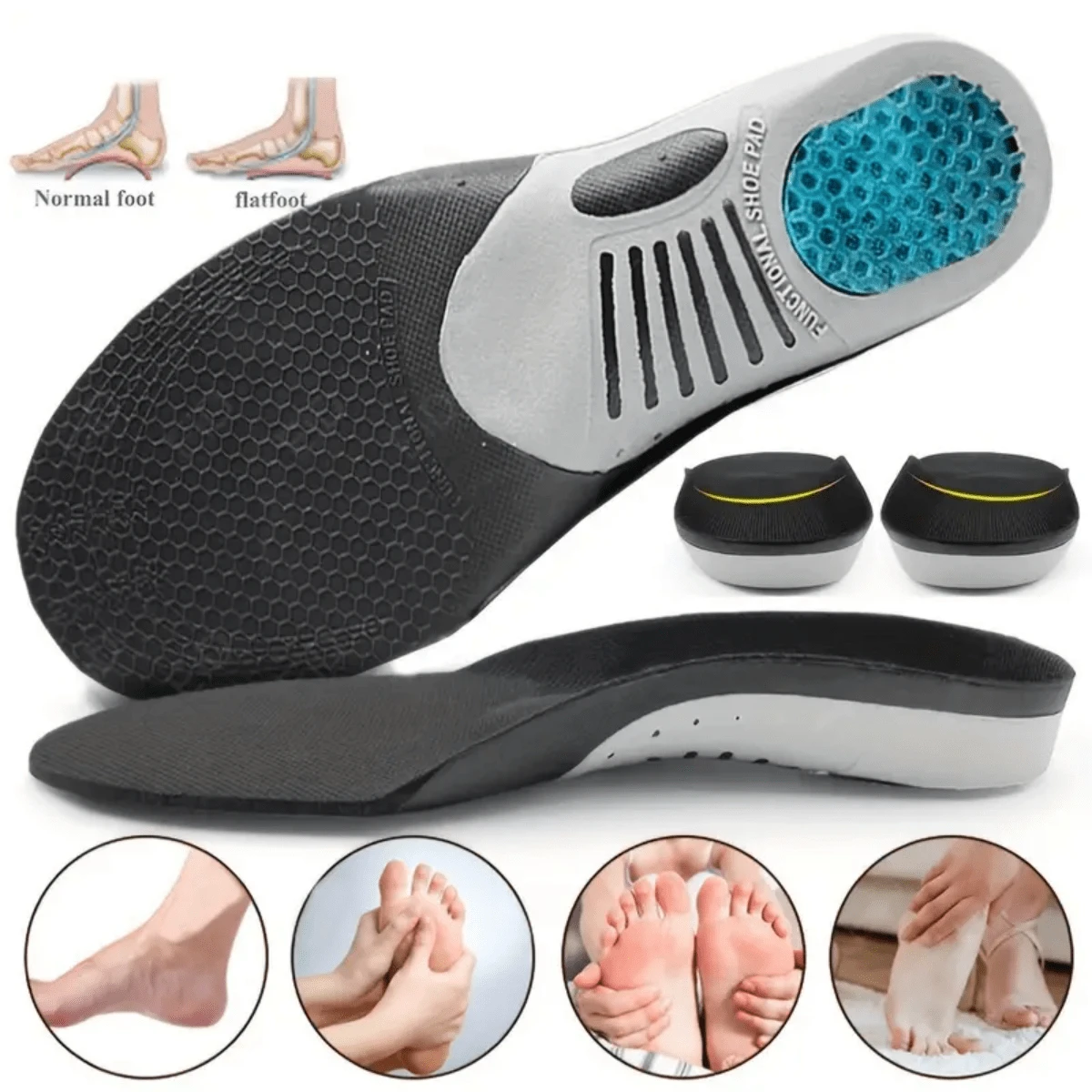 Premium Thể thao Lót giày Đối với Đôi chân Da giả Gel Giảm xóc Thoáng khí Đế Tấm lót Thể thao Ủng hộ Cho nam giới NỮ  chạy Thoải mái - màu đen - Xem 1