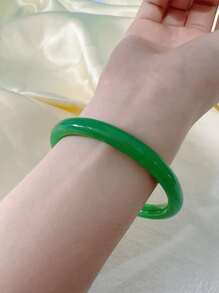 1 pieza brazalete delicado de jade de imitación de estilo chino (color aleatorio) - Multicolor - Ver 1