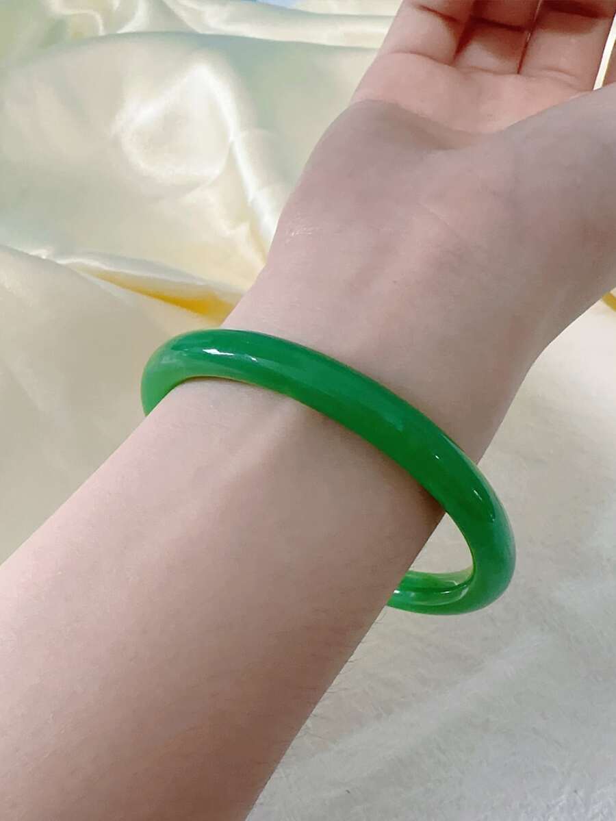 1 pieza brazalete delicado de jade de imitación de estilo chino (color aleatorio) - Multicolor - Ver 1