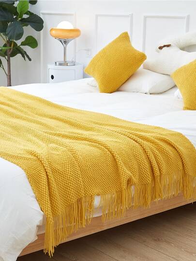 1個純色針織毛毯,北歐風格丙烯酸長方形辦公室午睡沙發毯,空調毯,小針織毯,披肩,床尾毯,冬季