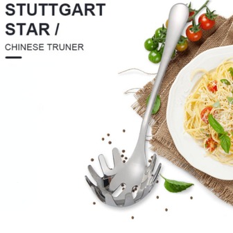 Sked Pasta Spaghetti Server Gaffel Nudelsil Kök Servering Rostfritt Stål Matlagning Skimmer Slitsad Slev Redskap Durkslag, Kök, Julklapp, Skolmaterial