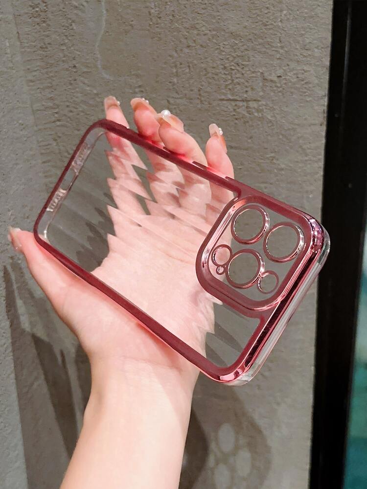 邊框拼接透明手機殼 - 玫瑰金 - 查看 3