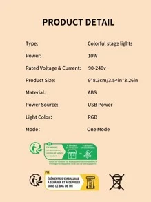 1pc Rgb Flashing Led Light With Usb & Remote Control, 7 Modes For Home Room Decoration - Multicolor - View 9