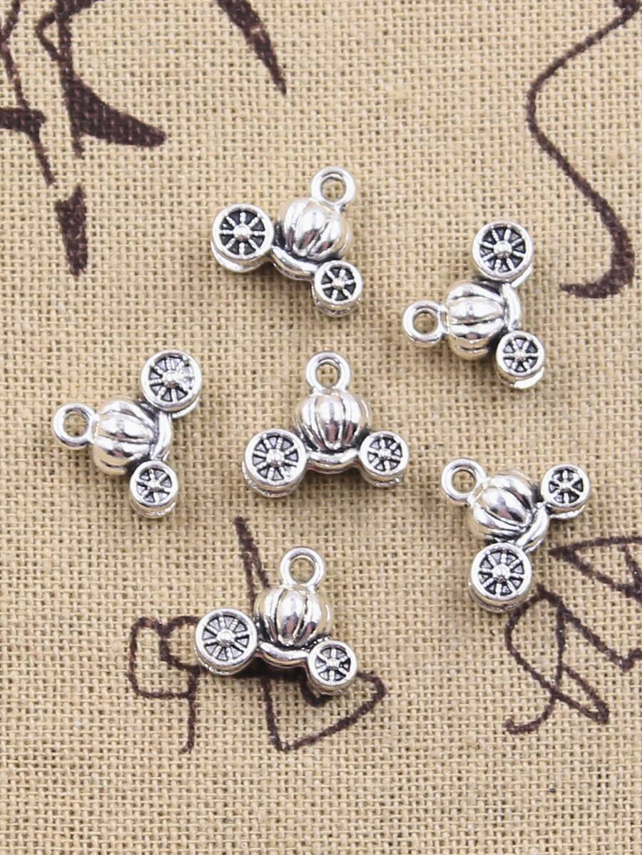 20 cái 3D Đáng yêu Quả bí ngô Ô tô/xe hơi Màu bạc Màu sắc Mặt dây chuyền Đồ cổ Làm Thủ công Thủ công mỹ nghệ DIY Đồ trang sức - Màu Bạc Cổ - Xem 1