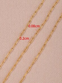 10m/roll Simple Stainless Steel Gold Color Ultra Thin Chain For Diy Necklace, Bracelet Making And Jewelry Wholesale - Yellow Gold - View 2