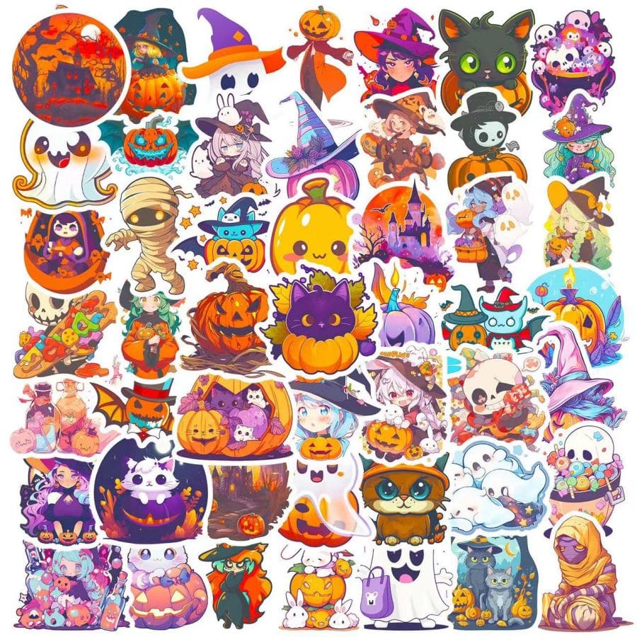 100 cartoon graffiti Halloween stickers cross-border pumpkin ghost ...