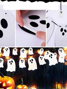 1pc 400cm Halloween Paper Hanging Decoration - Silver - View 4