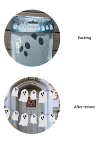 1pc 400cm Halloween Paper Hanging Decoration - Silver - View 6