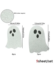 1pc 400cm Halloween Paper Hanging Decoration - Silver - View 5